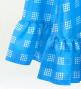 Hula Long Frill Shantung Circular Skirt with Palaka Check Print / Blue / J3309bl