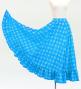Hula Long Frill Shantung Circular Skirt with Palaka Check Print / Blue / J3309bl