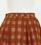 Hula Long Frill Shantung Circular Skirt with Palaka Check Print / Brown / J3309br