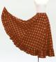 Hula Long Frill Shantung Circular Skirt with Palaka Check Print / Brown / J3309br