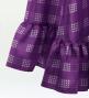 Hula Long Frill Shantung Circular Skirt with Palaka Check Print / Deep Purple / J3309dpu