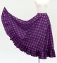 Hula Long Frill Shantung Circular Skirt with Palaka Check Print / Deep Purple / J3309dpu