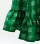 Hula Long Frill Shantung Circular Skirt with Palaka Check Print / Green / J3309gr