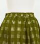 Hula Long Frill Shantung Circular Skirt with Palaka Check Print / Khaki / J3309ka