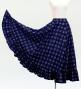 Hula Long Frill Shantung Circular Skirt with Palaka Check Print / Navy / J3309nv