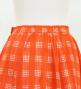 Hula Long Frill Shantung Circular Skirt with Palaka Check Print / Orange / J3309or
