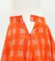 Hula Long Frill Shantung Circular Skirt with Palaka Check Print / Orange / J3309or