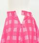 Hula Long Frill Shantung Circular Skirt with Palaka Check Print / Pink / J3309pi