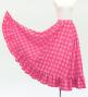Hula Long Frill Shantung Circular Skirt with Palaka Check Print / Pink / J3309pi