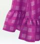 Hula Long Frill Shantung Circular Skirt with Palaka Check Print / Purple / J3309pu