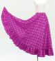 Hula Long Frill Shantung Circular Skirt with Palaka Check Print / Purple / J3309pu