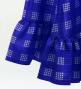 Hula Long Frill Shantung Circular Skirt with Palaka Check Print / Royal Blue / J3309rbl