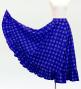 Hula Long Frill Shantung Circular Skirt with Palaka Check Print / Royal Blue / J3309rbl