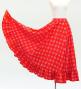 Hula Long Frill Shantung Circular Skirt with Palaka Check Print / Red / J3309rd
