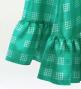 Hula Long Frill Shantung Circular Skirt with Palaka Check Print / Turquoise Blue / J3309tbl