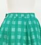 Hula Long Frill Shantung Circular Skirt with Palaka Check Print / Turquoise Blue / J3309tbl