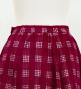 Hula Long Frill Shantung Circular Skirt with Palaka Check Print / Wine / J3309ye