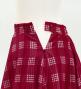 Hula Long Frill Shantung Circular Skirt with Palaka Check Print / Wine / J3309ye