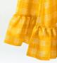 Hula Long Frill Shantung Circular Skirt with Palaka Check Print / Yellow / J3309yegr