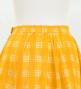 Hula Long Frill Shantung Circular Skirt with Palaka Check Print / Yellow / J3309yegr