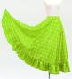 Hula Long Frill Shantung Circular Skirt with Palaka Check Print / Yellow Green / J3309bk