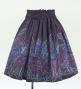 Hula Shantung Pa'u Skirt with Hawaiian Leaf Print / Luxury Collection / Dark Purple / J3310dpu