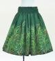 Hula Shantung Pa'u Skirt with Hawaiian Leaf Print / Luxury Collection / Green / J3310gr