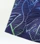 Hula Shantung Pa'u Skirt with Hawaiian Leaf Print / Luxury Collection / Navy / J3310nv