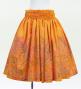 Hula Shantung Pa'u Skirt with Hawaiian Leaf Print / Luxury Collection / Orange / J3310or