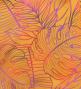 Hula Shantung Pa'u Skirt with Hawaiian Leaf Print / Luxury Collection / Orange / J3310or