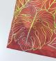 Hula Shantung Pa'u Skirt with Hawaiian Leaf Print / Luxury Collection / Red / J3310rd