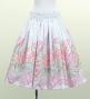 Hula Shantung Pa'u Skirt with Hawaiian Leaf Print / Luxury Collection / White / J3310wh