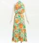 Hula Long Koshibo Dress with Hawaiian Flower Print / Luxury Collection / J3315-2