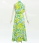 Hula Long Koshibo Dress with Hawaiian Flower Print / Luxury Collection / J3315-3