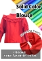 Custom Yoke Frill Balloon Sleeve Blouse with Shantung / JC109-solid