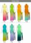 [Gradation]Custom Long Slit Dress with Velvet/ Pastel Color Gradation / JC29-gradation-P