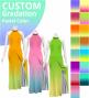 [Gradation]Custom Long Slit Dress with Velvet/ Pastel Color Gradation / JC29-gradation-P