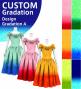 [Gradation]Custom Midi Dress with Shantung/ Design-Gradation / JC36-gradation-D