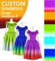 [Gradation]Custom Midi Dress with Shantung/ Design-Gradation / JC36-gradation-D