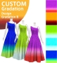 [Gradation] Custom One Shoulder Long Dress with Velvet×Shantung / Design-Gradation / JC47-gradation-D