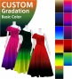 [Gradation] Custom One Shoulder Frilled Long Dress with Velvet × Shantung / Basic Gradation / JC48-gradation-B