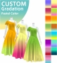 [Gradation] Custom One Shoulder Frilled Long Dress with Velvet × Shantung/ Pastel Color Gradation / JC48-gradation-P