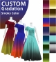 [Gradation] Custom One Shoulder Frilled Long Dress with Velvet × Shantung / Smoky Color-Gradation / JC48-gradation-S