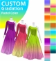 [Gradation] Custom One Shoulder Long Sleeve Dress with Velvet × Shantung/ Pastel Color Gradation / JC49-gradation-P