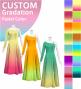 [Gradation]Custom One Shoulder Long sleeve Dress with Velvet/ Pastel Color Gradation / JC51-gradation-P