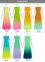 [Gradation]Custom Long Slit Dress with Velvet/ Pastel Color Gradation / JC56-gradation-P