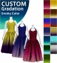 [Gradation]Custom Midi Halterneck Dress with Shantung/ Smoky Color Gradation / JC57-gradation-S