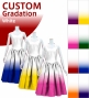 [Gradation]Custom Midi Halterneck Dress with Shantung / White Color Gradation / JC57-gradation-W