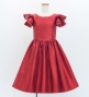 Kids Custom 3-tiered frilled sleeves Midi Dress / JCp92-solid