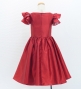 Kids Custom 3-tiered frilled sleeves Midi Dress / JCp92-solid